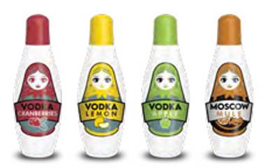 Vodkasuklaapullot 9g laatikko
