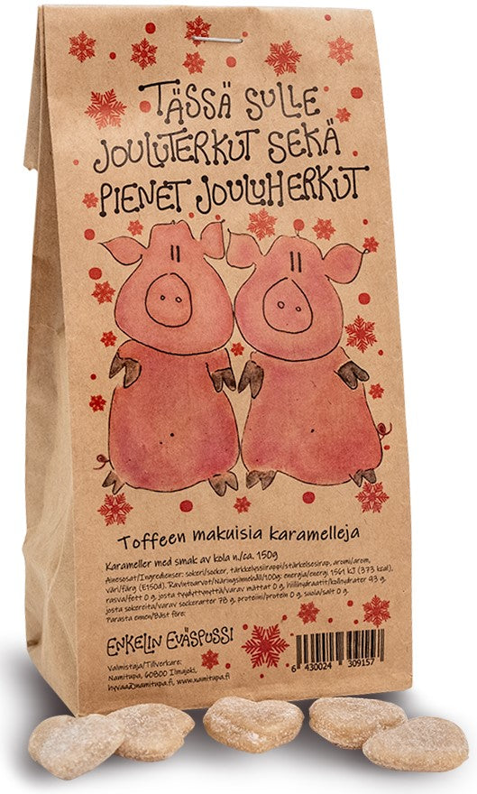 Joulusydänkaramellit 150g lajitelma