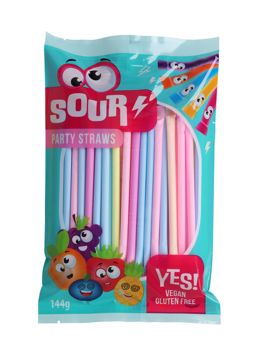 Retrokarkkipussit 144g Sour Party Straws