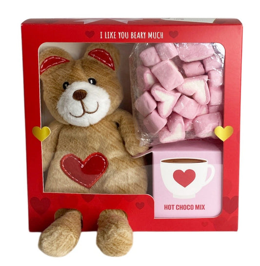 Lahjapakkaus 60g nalle+vaahtokarkit+kaakao