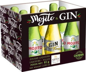 Mojito-ja ginsuklaapullot 9g laatikko