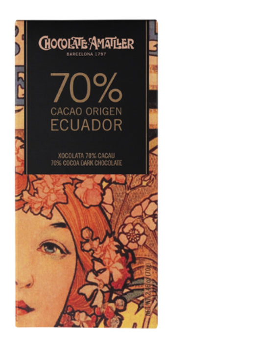 Suklaalevy 70g tumma Ecuador 70%