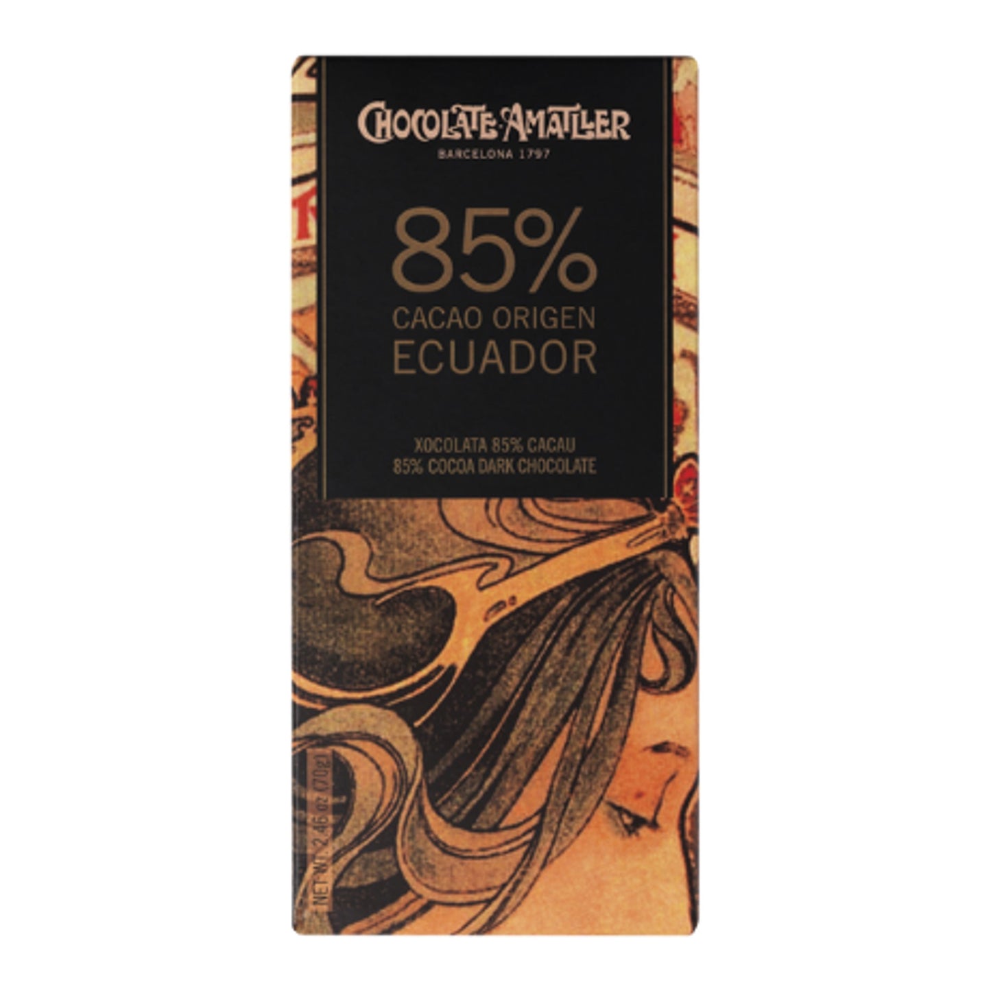 Suklaalevy 70g tumma Ecuador 85%