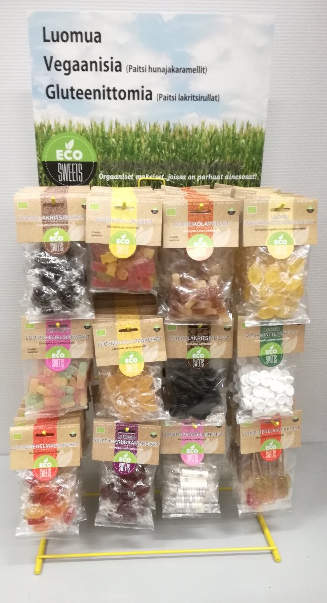 EcoSweets metallinen display