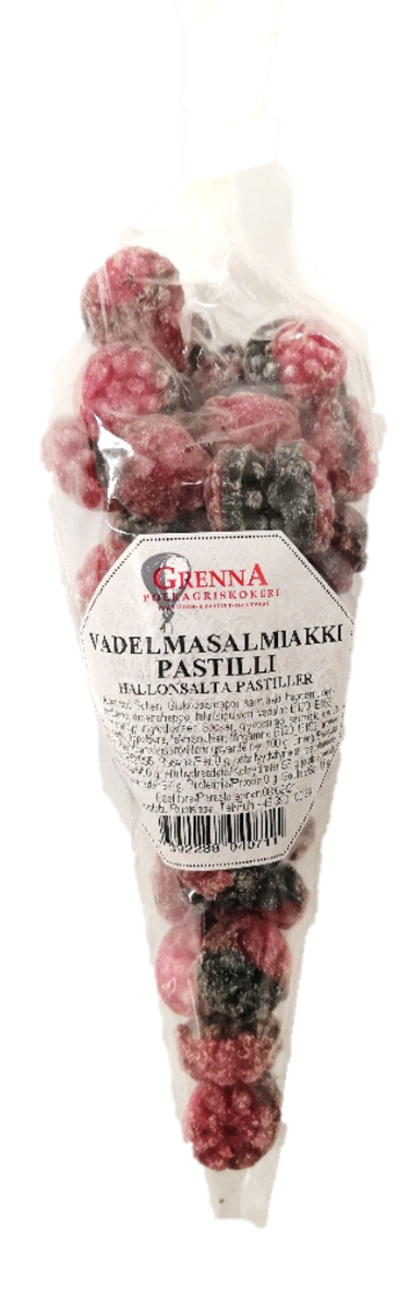 Vadelmasalmiakkipussi 140g