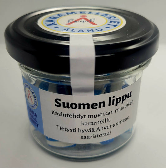 Suomen lippu-mustikkakarkit 70g